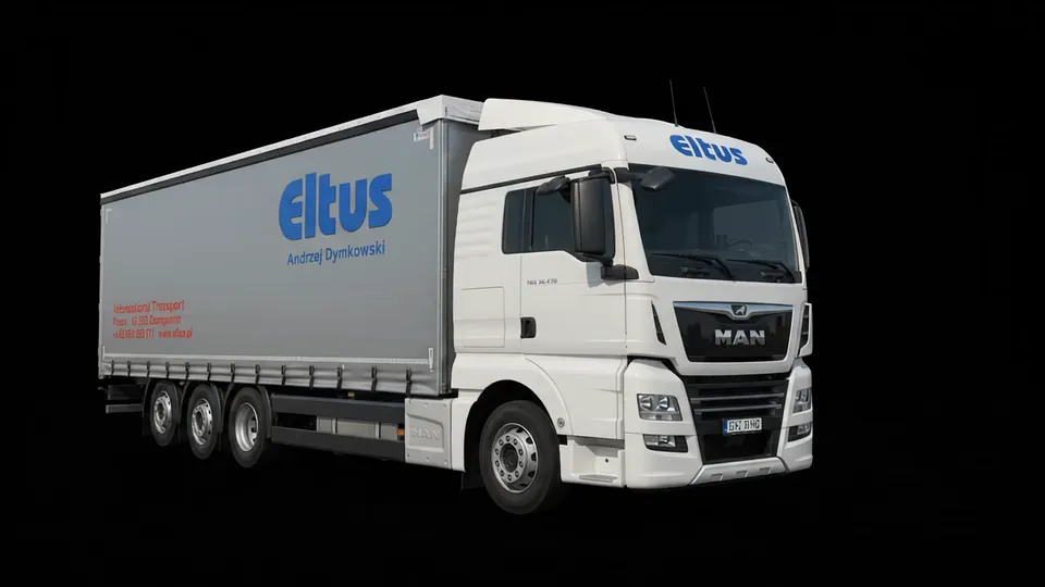 Ciężarówka MAN TGX ELTUS w widoku rozłożonym na części